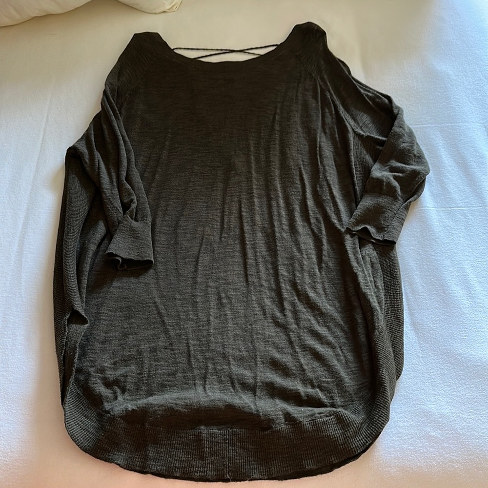 Express deep v back sweater, 3/4 sleeves